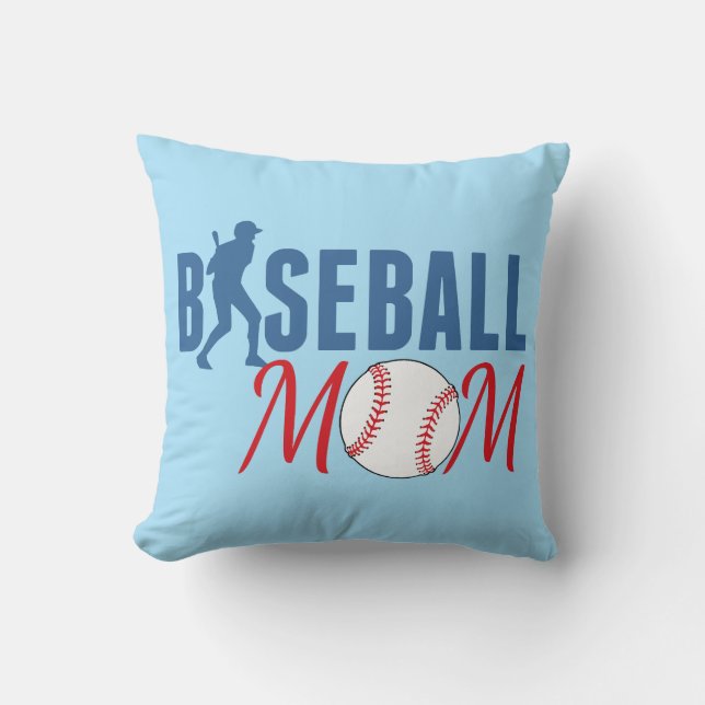 Coussin Mère de baseball bleu (Recto)