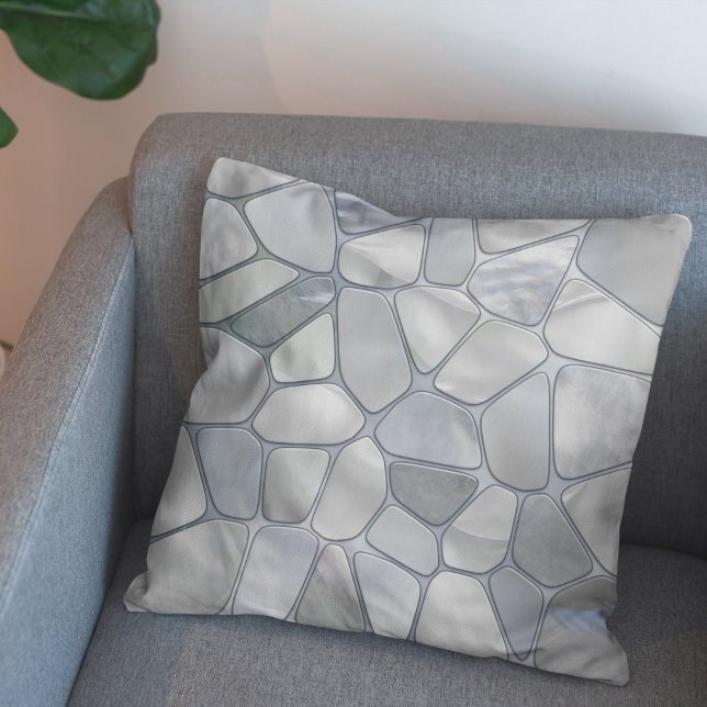Coussin Mère de perle - Voronoi Cellules Abstraites (Créateur téléchargé)