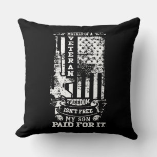 Coussin Mère d'un vétéran Hommage militaire patriotique