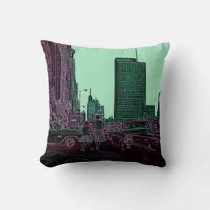 Coussin Mère fille Shopping Michigan Ave Chicago 1961
