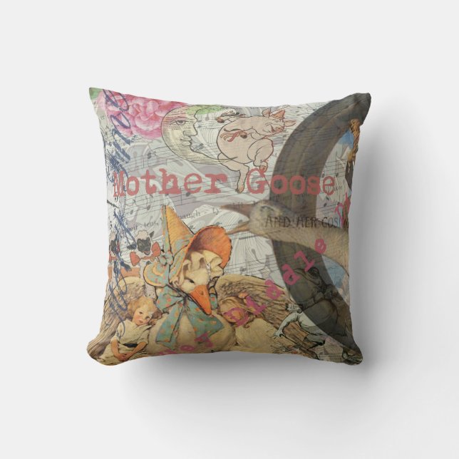 Coussin Mère Goose Nursery Rhyme Fairy Tale (Recto)