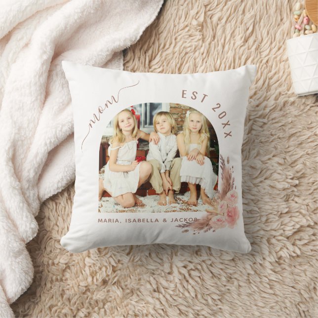 Coussin Mère photo pampas herbe rose or rose maman (Couverture)