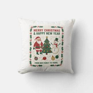 Coussin Merry Christmas and a Happy New Year