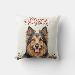 Coussin Merry Christmas Dog Festive Living Room Throw 