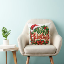 Merry Christmas Holly Pine Holiday Gift Artwork