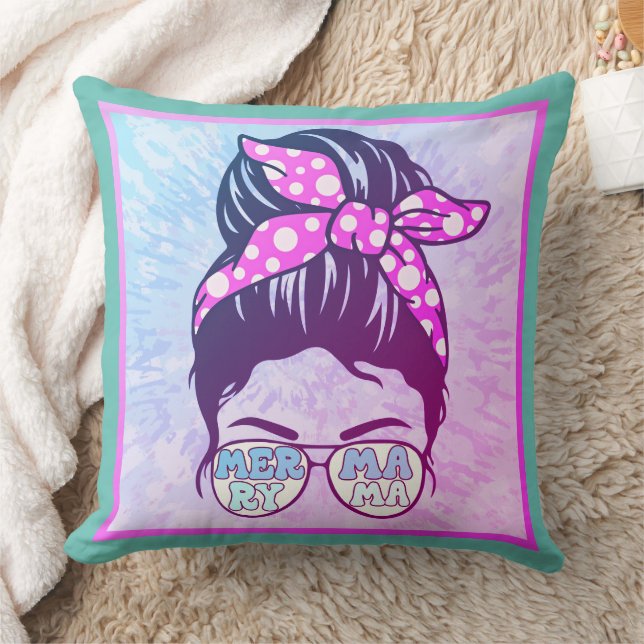 Coussin Merry Mama Fun Cheveux dans les Lunettes de soleil (Couverture)