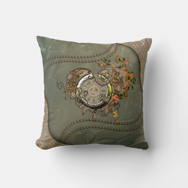 Coussin Merveilleuse horloge vapeur (Recto)