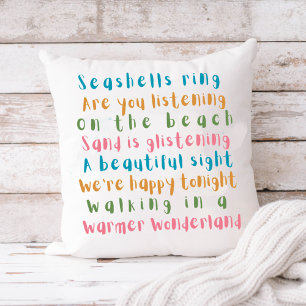 Coussin Merveilleux Monde Tropical de Noël en Typographie