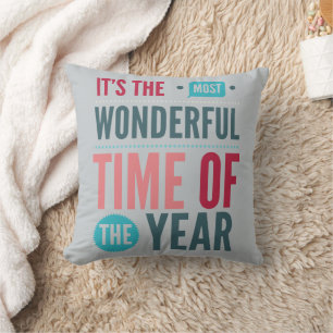 Coussin Merveilleux temps de l'année Typographie