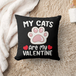 Coussin Mes chats sont ma Saint-Valentin Drôles Amoureux d