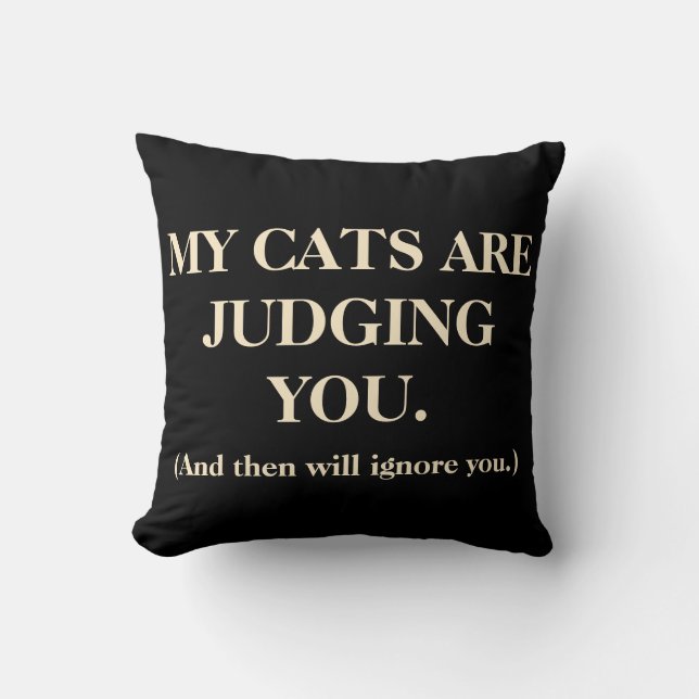 Coussin Mes Chats Vous Jugent (Recto)