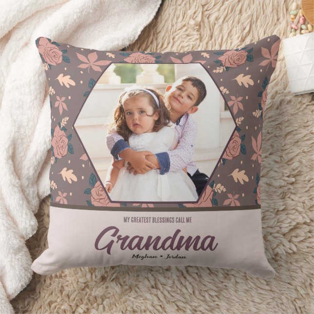 Coussin Mes Plus Grandes Bénédictions M'Appelent Grand-Mèr (Couverture)