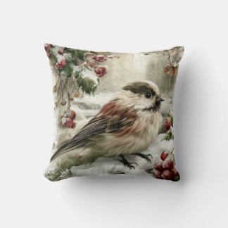Coussin Mésange à longue queue dans la neige