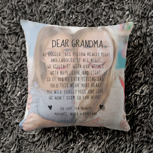 Coussin Message à grand-mère personnalisé Photo Fête d