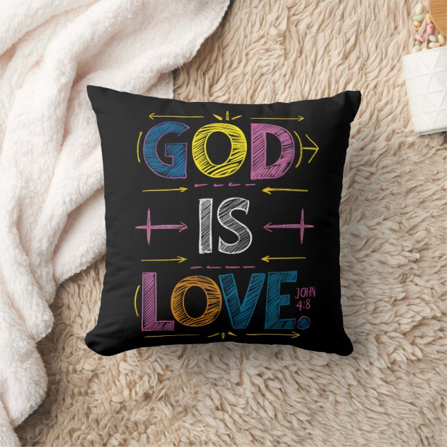 Coussin Message divin : Dieu est l'amour flèches (Couverture)