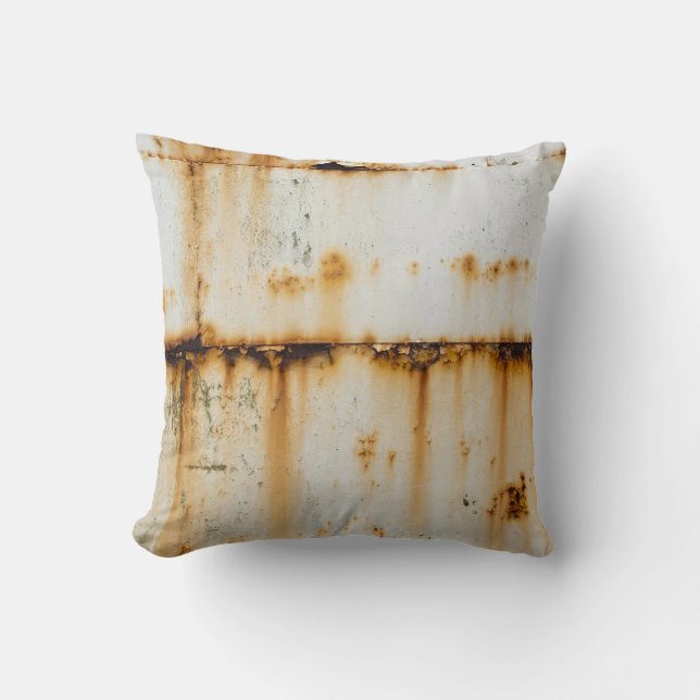 Coussin Métal blanc rouillé : surface texturée (Recto)