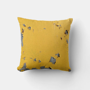 Coussin Métal jaune fissuré : texture sale.