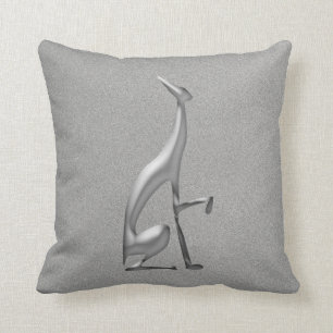 Coussin Métallique élégant argenté simple de chien de