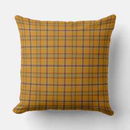 Coussin Meteor Orange and Puerto Rico Light Blue Plaid