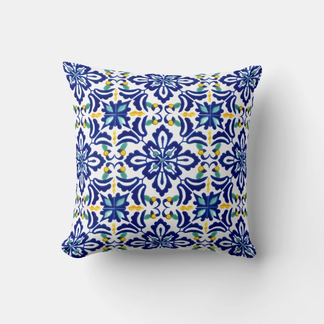 Coussin Mexicaine Talavera Terracotta Carrelage Design No. (Recto)