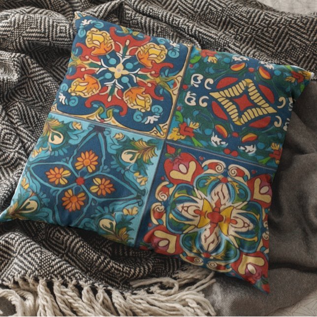 Coussin Mexique Talavera Potterie Carrelage Fiesta (Créateur téléchargé)