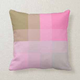 Coussin Mi-siècle mega plaid - gris / gris & rose