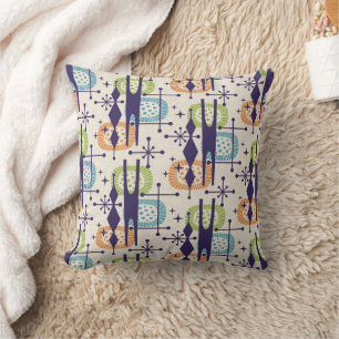 Coussin Mi-siècle moderne âge atomique Motif Abstrait
