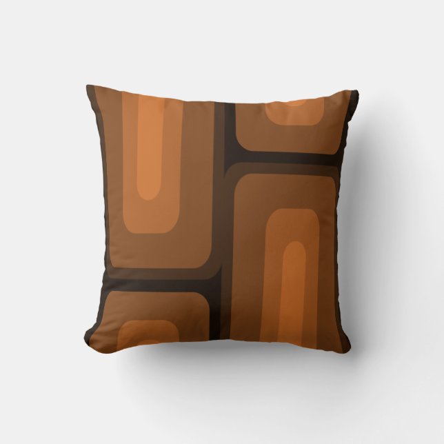 Coussin Mi-Siècle Moderne Long Rectangles Brûlé Orange (Recto)