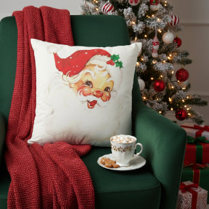 Coussin Mi-siècle Vintage rétro Noël du Père Noël