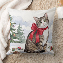 Mia le chat festif avec décoration de fêtes