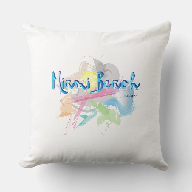 Coussin Miami Beach Floride Abstrait (Recto)