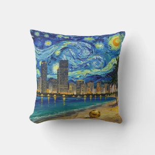 Coussin Miami Golden Shore Soccer Élégant et Huile Beaux-A