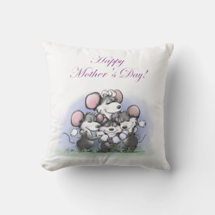 Coussin Mic, Mac et Moe's Happy Mother's Day