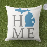Michigan Maison Bleu État Gris Texte
