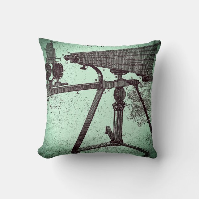 Coussin Microscope du XVIIIe siècle Antique Science INSTRU (Recto)
