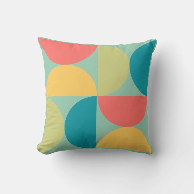 Coussin Mid Century Moderne Bitsweet moutarde et olive (Recto)