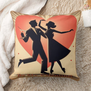 Coussin Mid Century moderne Valentine Dancing Couple