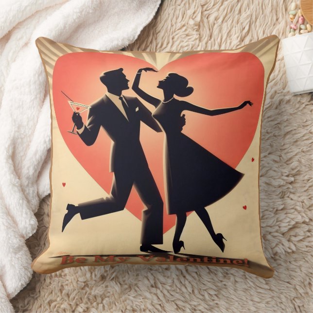 Coussin Mid Century moderne Valentine Dancing Couple (Couverture)