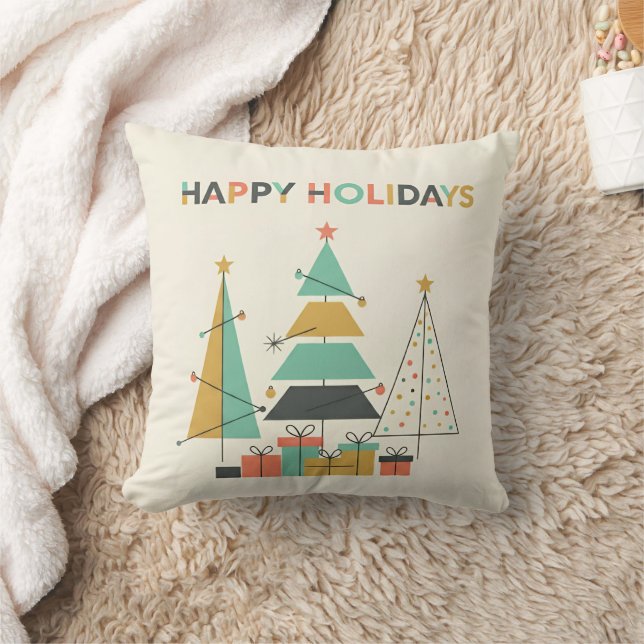 Coussin Mid-Century Retro Christmas Trees (Couverture)