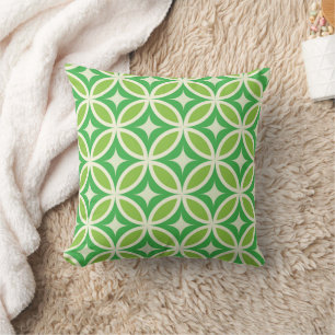 Coussin Mid siècle Moderne Starburcycles cercles vert