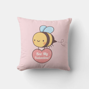 Coussin Mignon Abeille Ma Saint-Valentin Doodle Rose