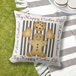 Coussin Mignon bonhomme en pain d'épices pour enfants