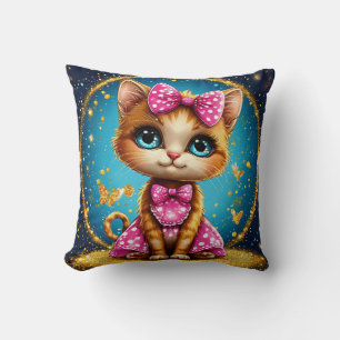 Coussin Mignon chaton de dessin animé
