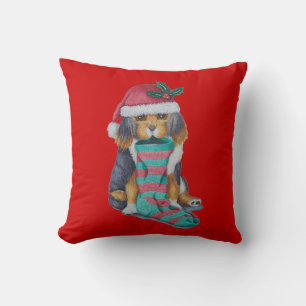 coussin mignon d'art d'illustration de chiot de