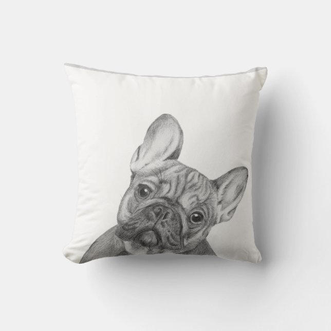 Coussin mignon de bouledogue français par la (Recto)