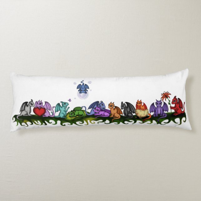 coussin mignon de corps de beaucoup de dragons (Dos)