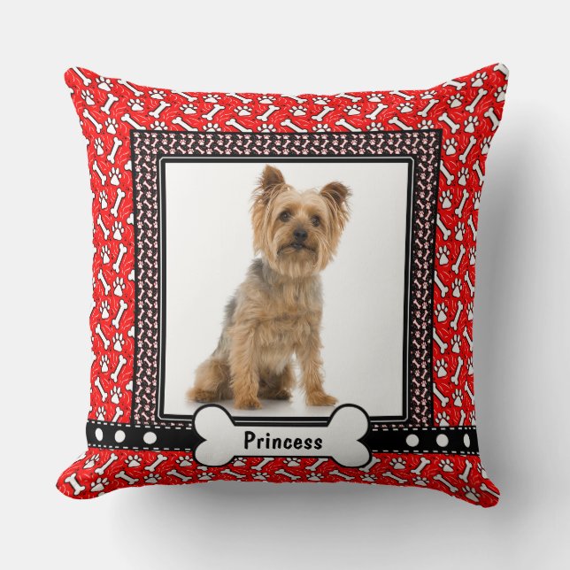 Coussin mignon de Noël du portrait de chien de (Recto)
