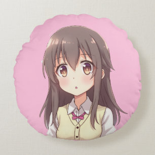 Coussin mignon de personnage fille mignon bouffant