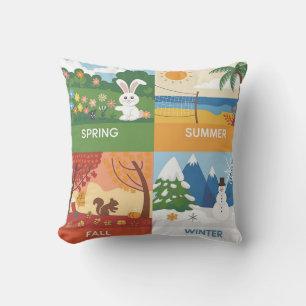 Coussin Mignon & Éducatif Design 4 Saisons