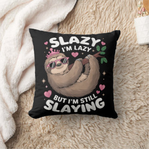 Coussin Mignon fille préadolescente drôle animal paresseux
